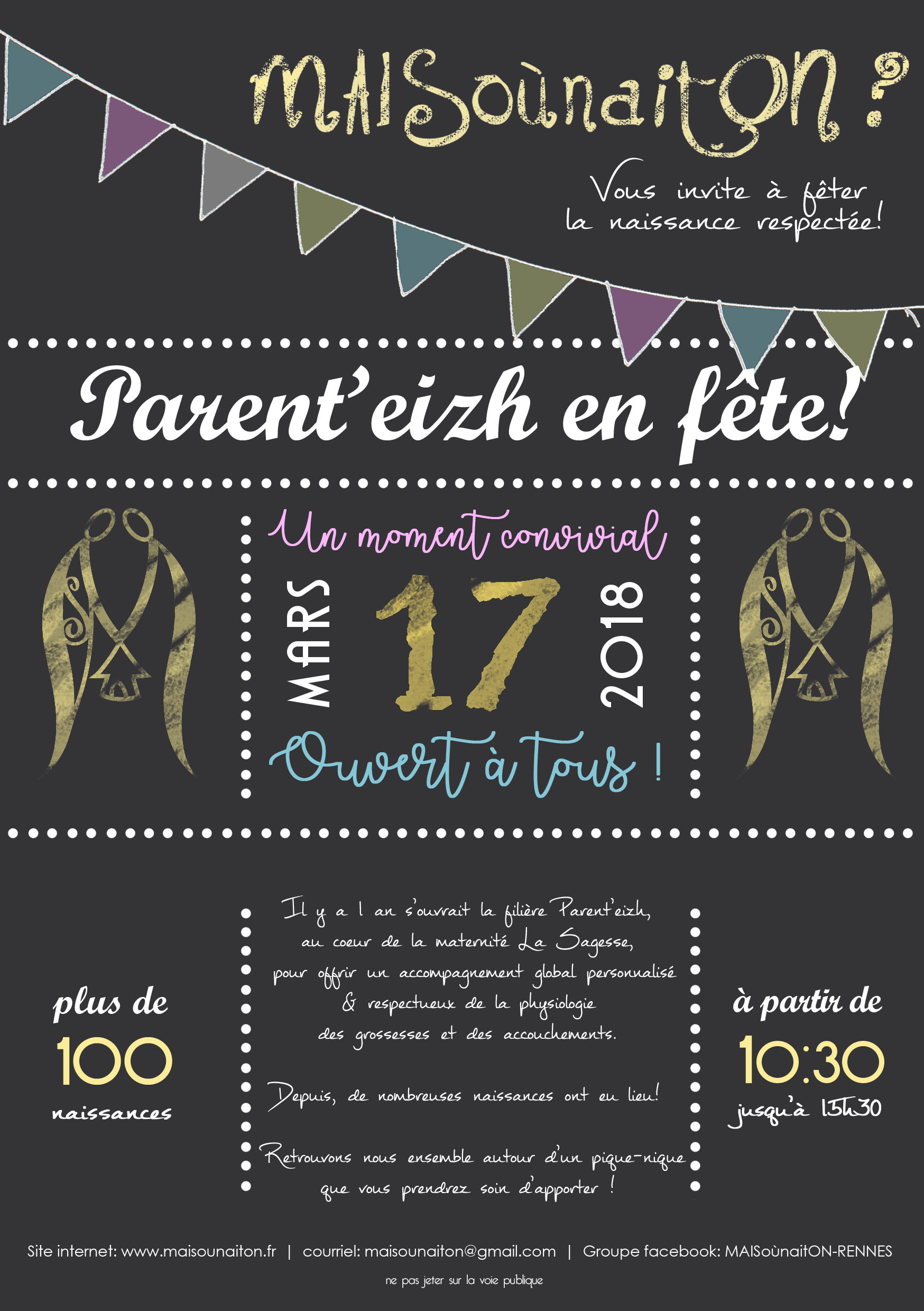 Pique-nique de MAISoùnaitON - Pour fêter l'ouverture de Parent'eizh - 17 mars 2018 - Mairie de quartier de Bréquigny (Rennes)